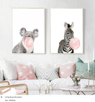 Bubble Gum Animal Canvas Prints